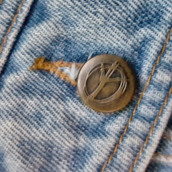 Vtg Crop Denim Vest LA Griffe Peace By Piece Sz M - Picture 4 of 4